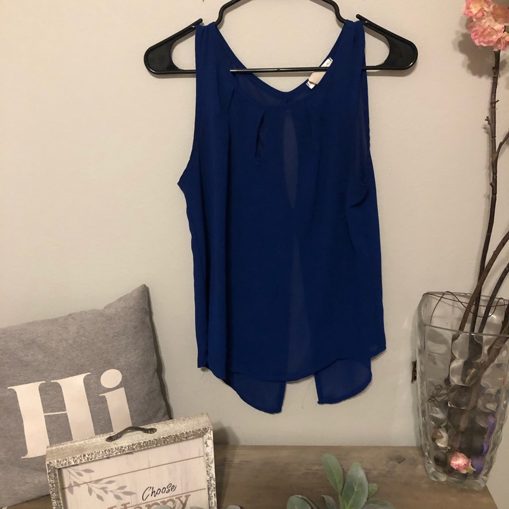 Agaci Navy blue sheer top